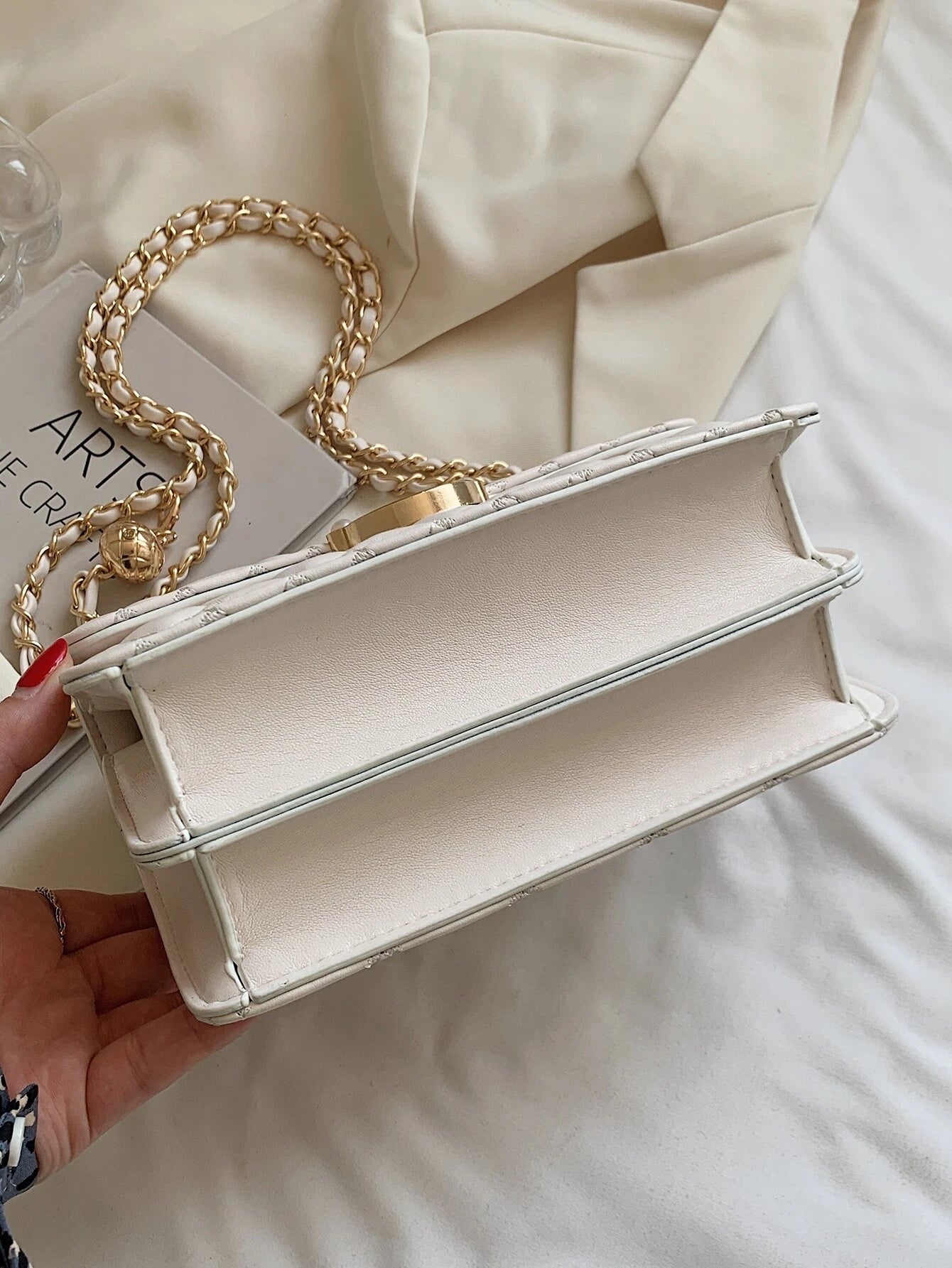 Waterproof,Lightweight,Business Casual Mini Faux Pearl Decor Chain Shoulder Bag for Teen Girls Women College Students,Rookies & White-Collar Workers Perfect for Office,College,Work ,Business,Commute