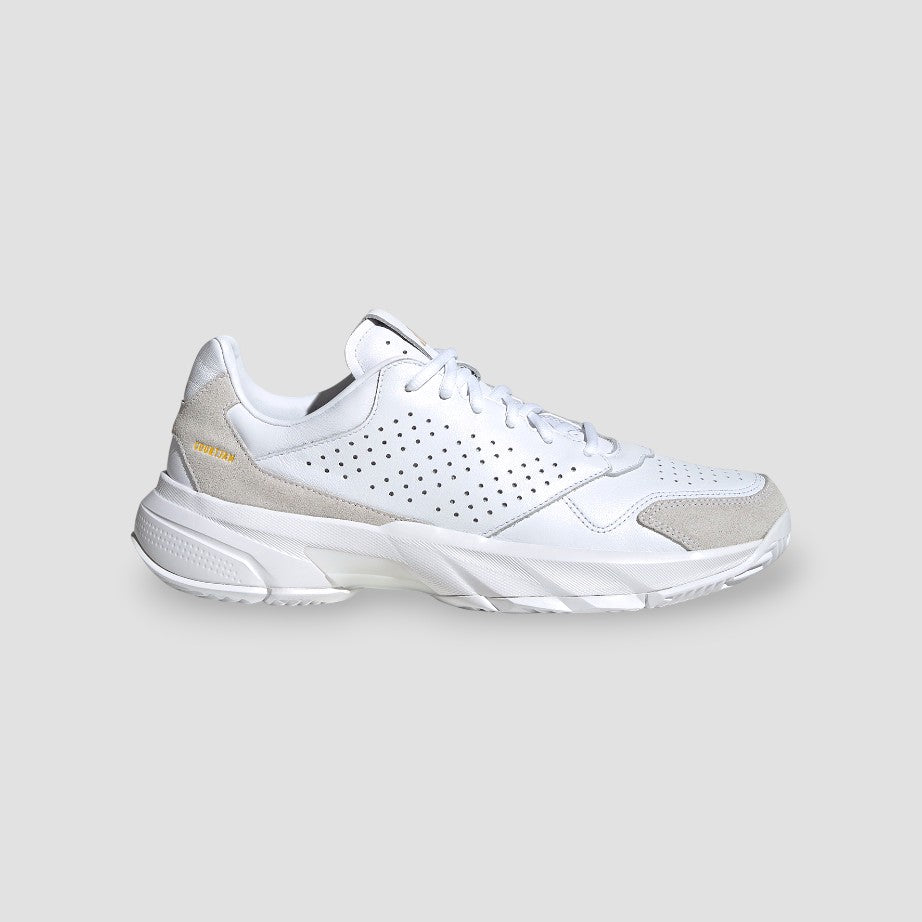 White Adidas Unisex Courtjam Control 3 Premium shoe right side
