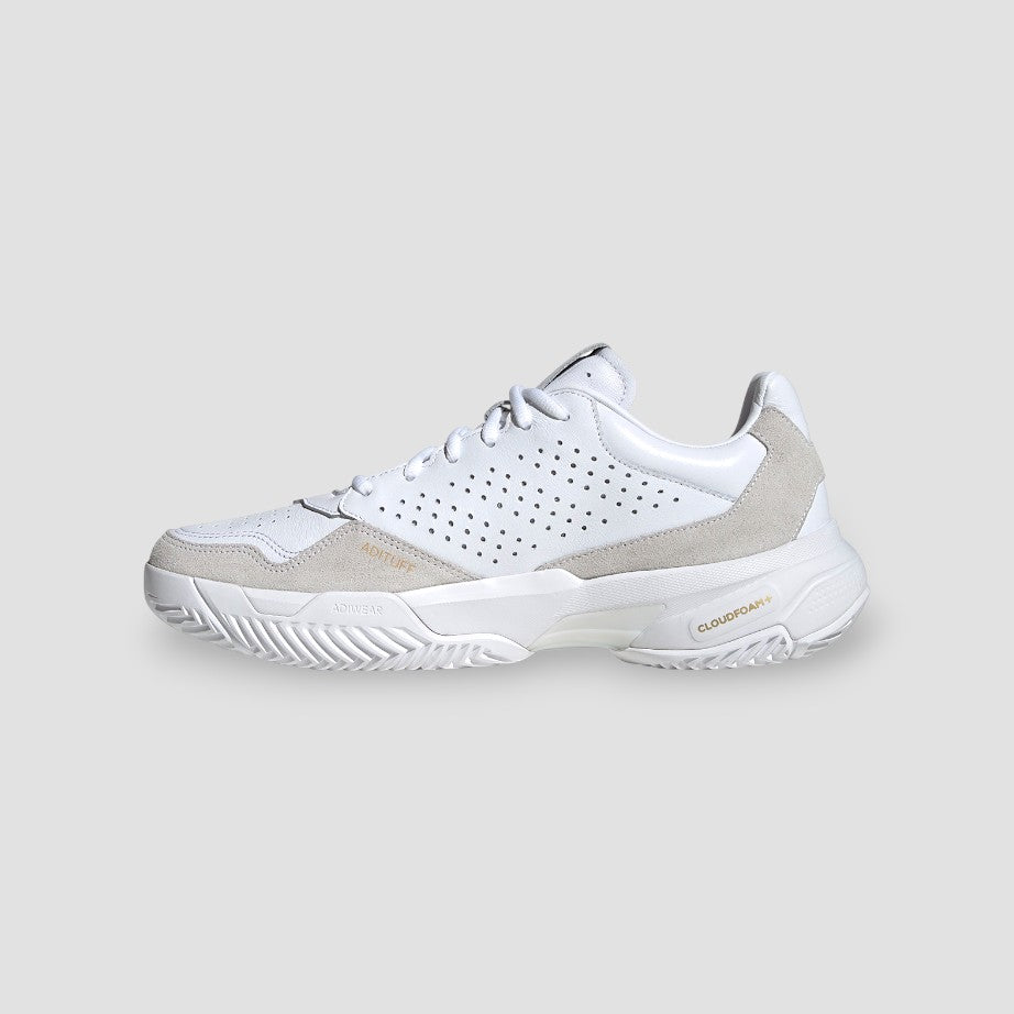 White Adidas Unisex Courtjam Control 3 Premium shoe left side