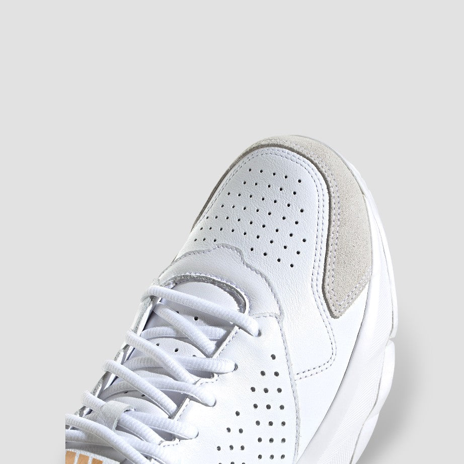 White Adidas Unisex Courtjam Control 3 Premium shoe zoom top side