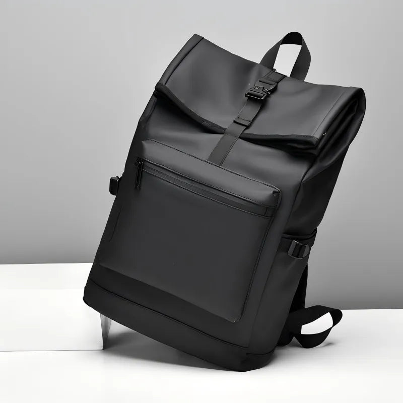 Large Capacity Backpack - Stylish Solid Black Travel & Commuter Bagwith Adjustable Straps, Multiple Compartments, Travelbackpack