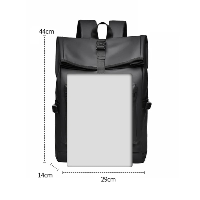 Large Capacity Backpack - Stylish Solid Black Travel & Commuter Bagwith Adjustable Straps, Multiple Compartments, Travelbackpack