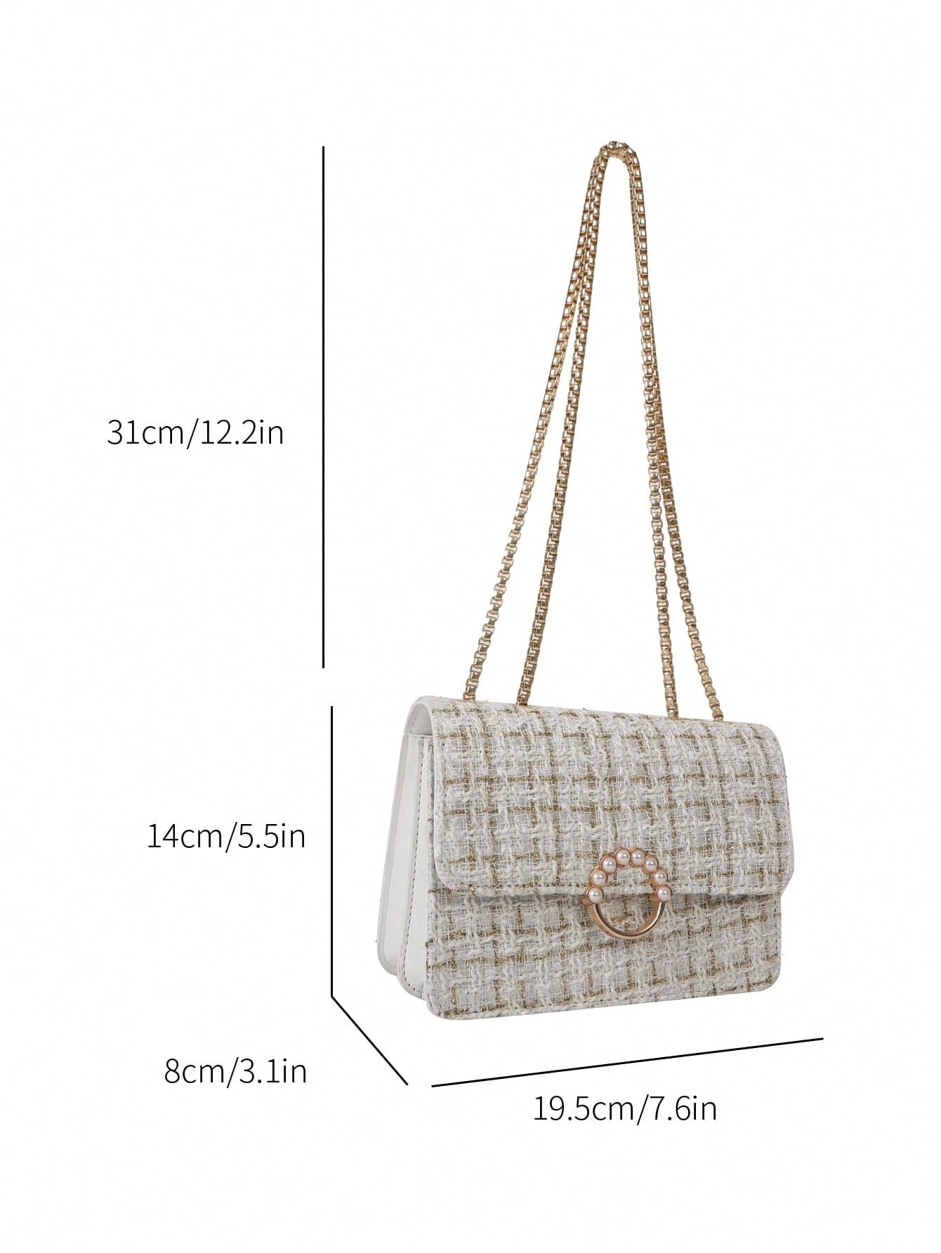 Waterproof,Lightweight,Business Casual Mini Faux Pearl Decor Chain Shoulder Bag for Teen Girls Women College Students,Rookies & White-Collar Workers Perfect for Office,College,Work ,Business,Commute