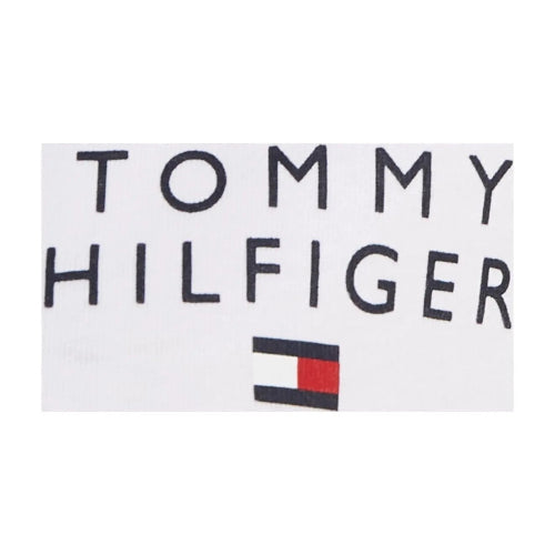 Tommy Hilfiger logo on a white tshirt for woman