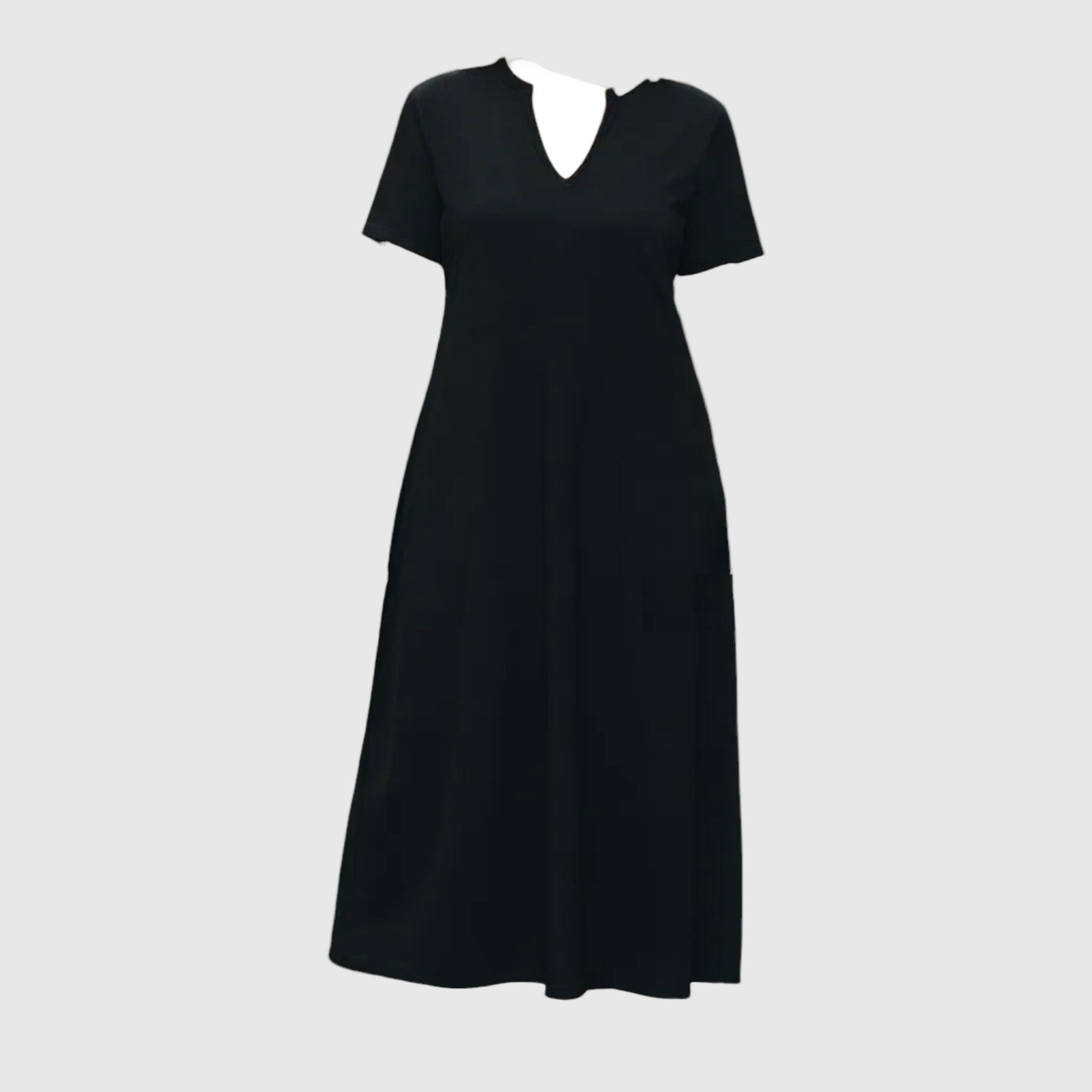 Dark blue dress on a gray background