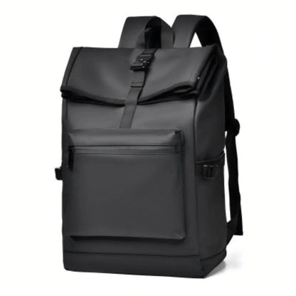 Large Capacity Backpack - Stylish Solid Black Travel & Commuter Bagwith Adjustable Straps, Multiple Compartments, Travelbackpack