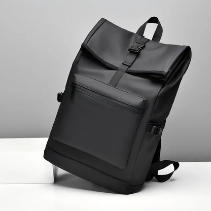 Large Capacity Backpack - Stylish Solid Black Travel & Commuter Bagwith Adjustable Straps, Multiple Compartments, Travelbackpack