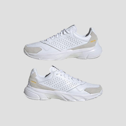 Pair of white Adidas Unisex Courtjam Control 3 Premiun Blanco shoes