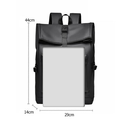 Large Capacity Backpack - Stylish Solid Black Travel & Commuter Bagwith Adjustable Straps, Multiple Compartments, Travelbackpack