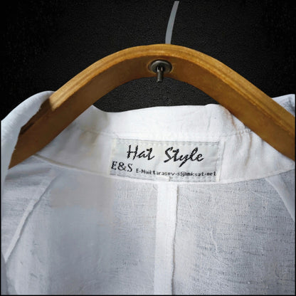 Blusa verano fresca, blanca con adorno en forma de flor